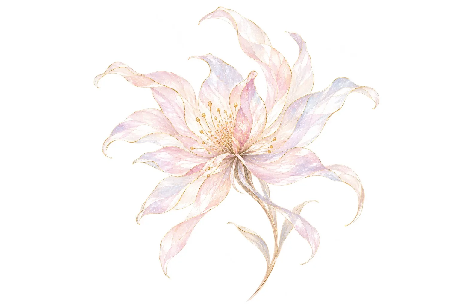 白地に咲く一輪の花
