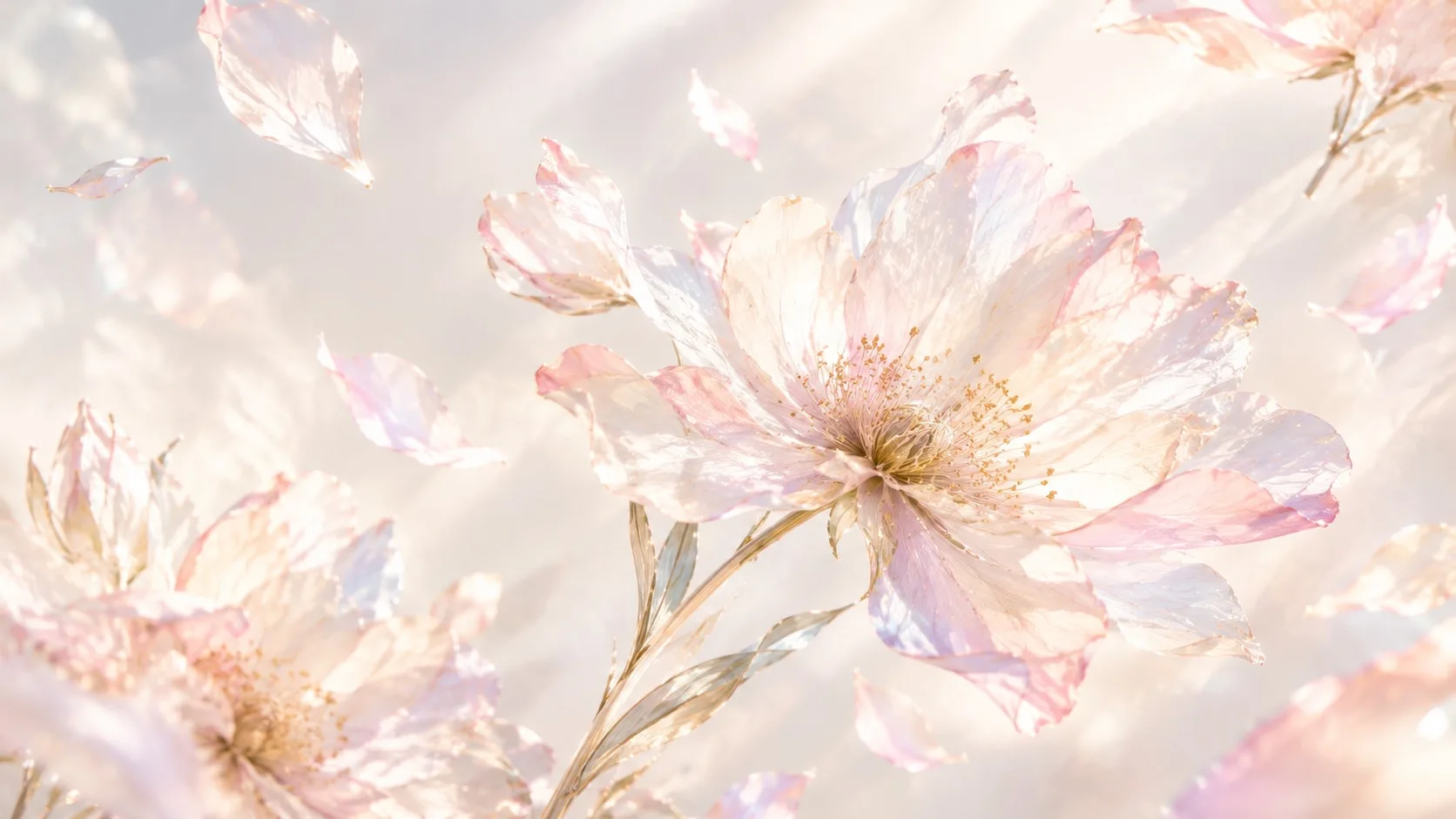 透きとおる花びらの花